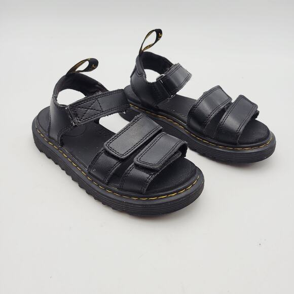Dr Martens Junior Klaire Leather Strap Sandals Black Youth Size 1 - Picture 3 of 9
